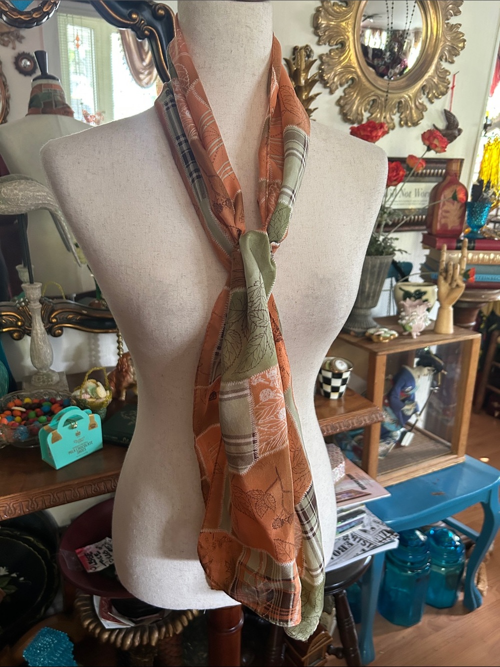 Vintage Patchwork Silk Scarf - Picture 3 of 15